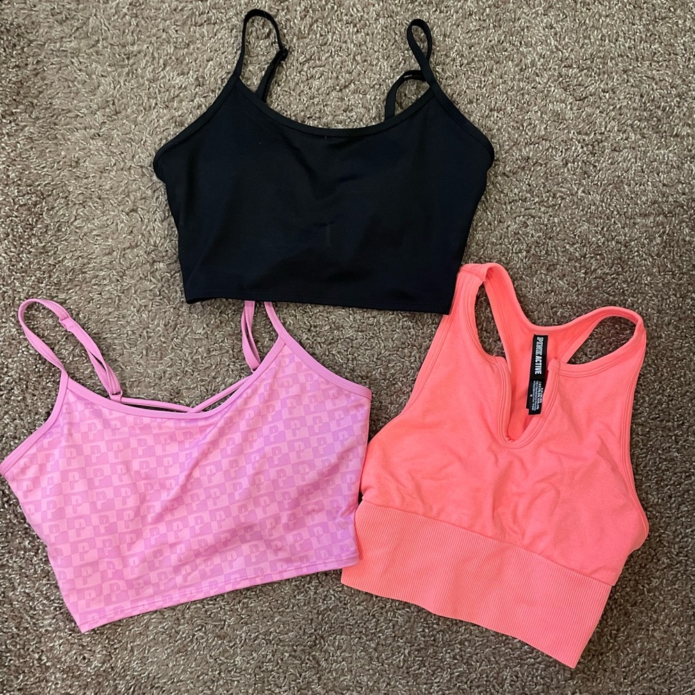 Victorias Secret size XS black and pink have built in pads